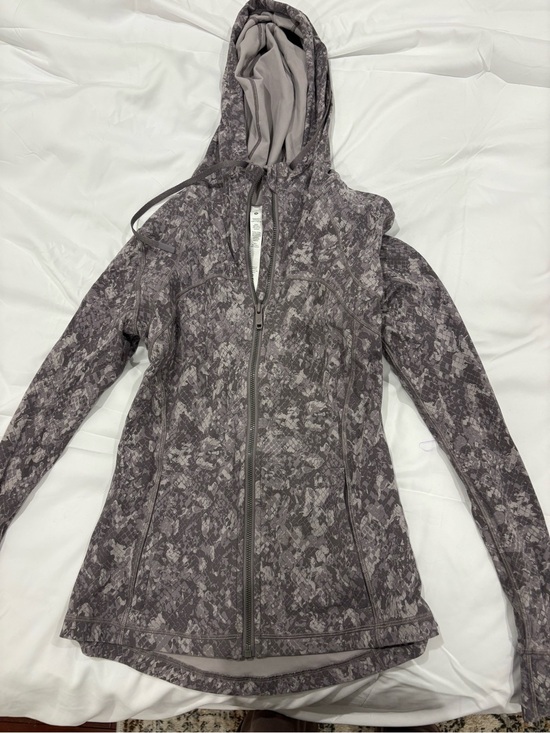 lululemon athletica Sweaters - lululemon athletica Grey Floral-Print Zip Hoodie